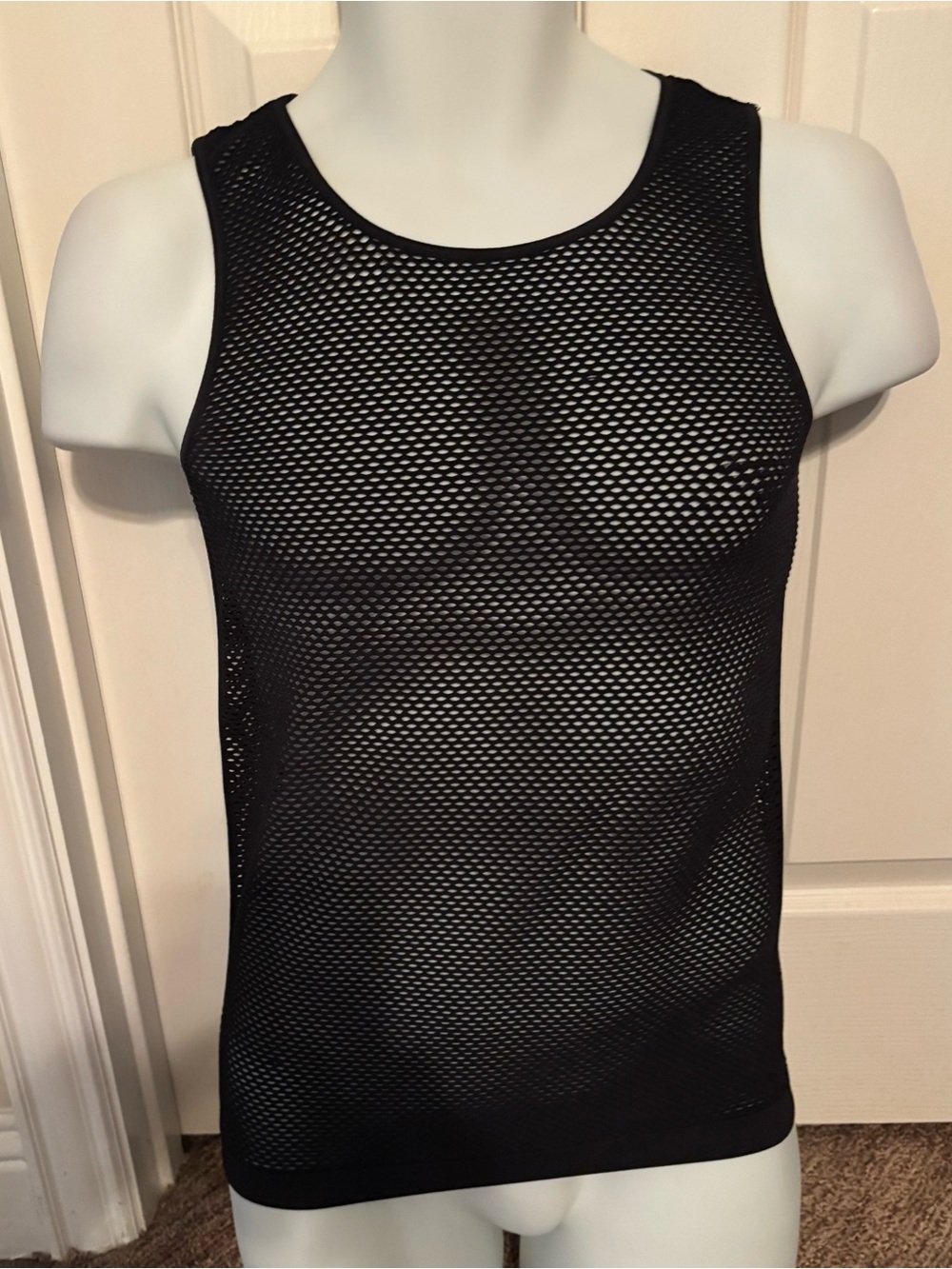Men's Black Mesh Tank Top - Breathable Athletic Layer